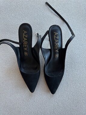 Black Pointed Slingback Heels